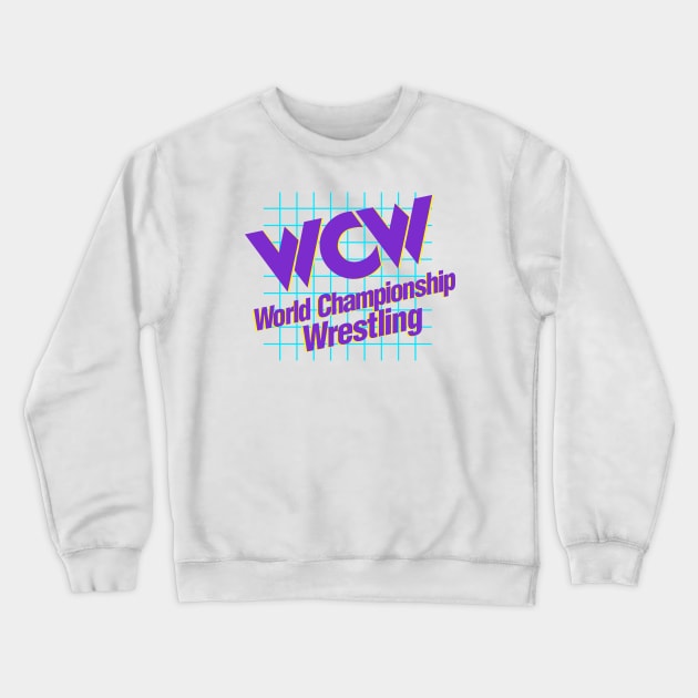 WCW World Championship Wrestling White Crewneck Sweatshirt by Authentic Vintage Designs